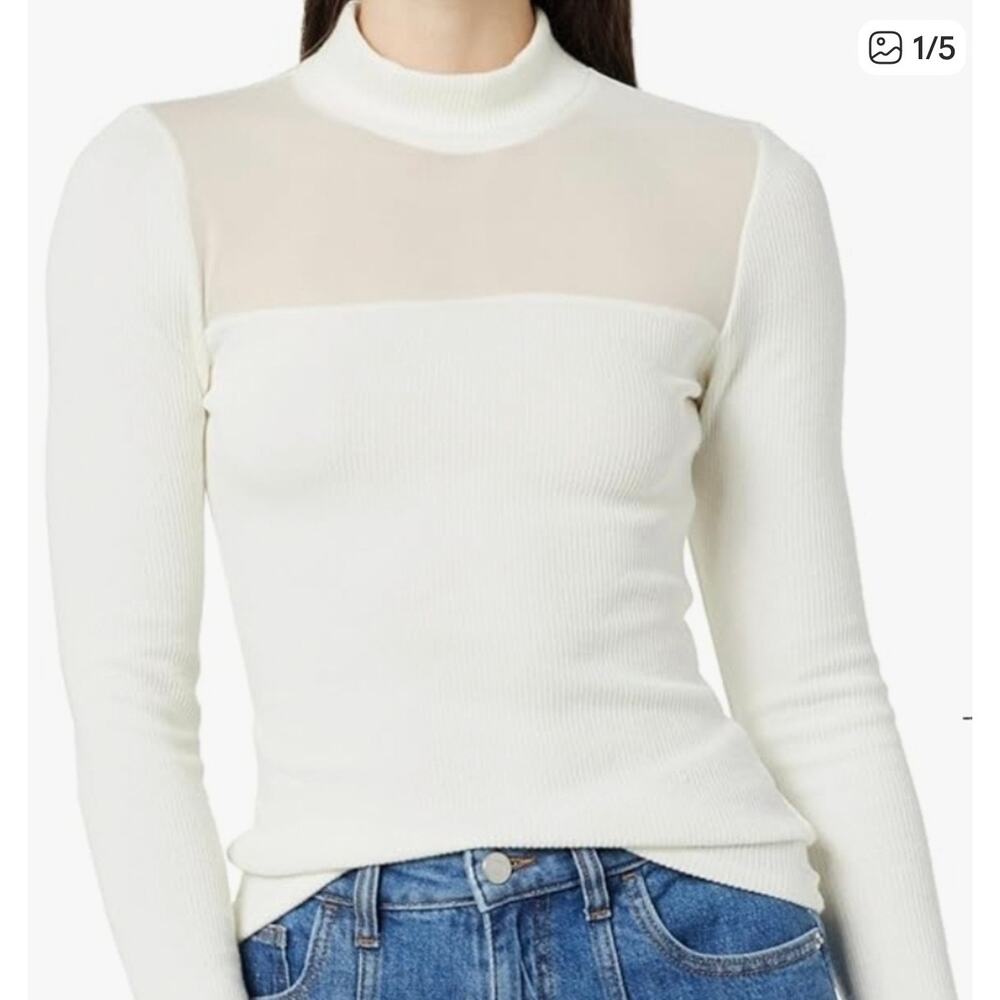 The Drop Emilia Mock Neck Mesh Inlay Top XXL NWT